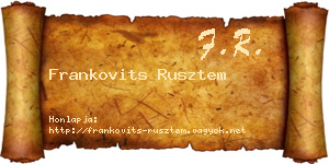 Frankovits Rusztem névjegykártya